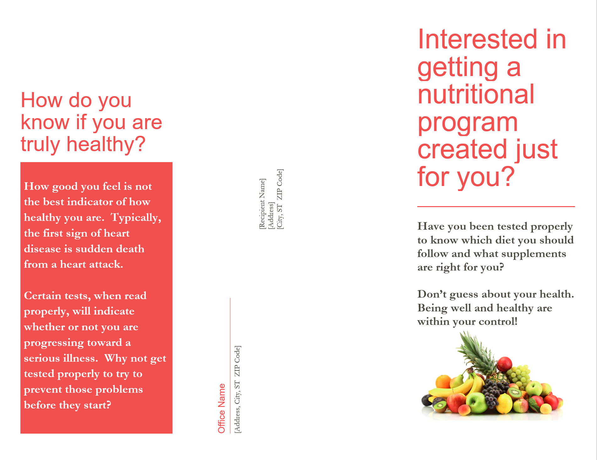 Get A Nutritional Program Created Just For You Brochure Science