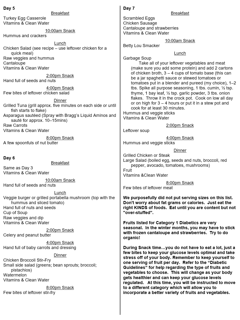 Low Glycemic Menu Plan | Science Based Nutrition